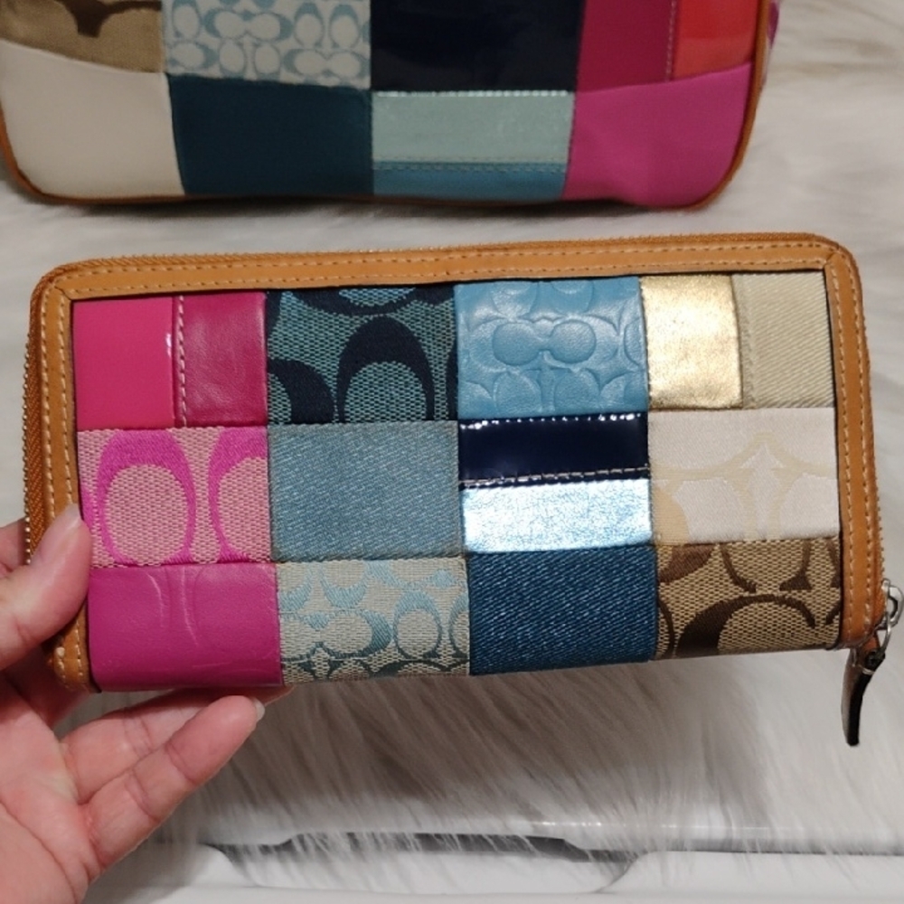 Sale! Authentic Coach Y2k Multicolor Patchwork To… - image 2